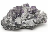 Purple Fluorite Crystals on Sparkling Quartz - China #94932-2